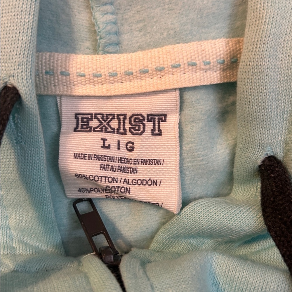 Exist Mint & Cream Hoodie with Black Accents - Picture 2 of 3